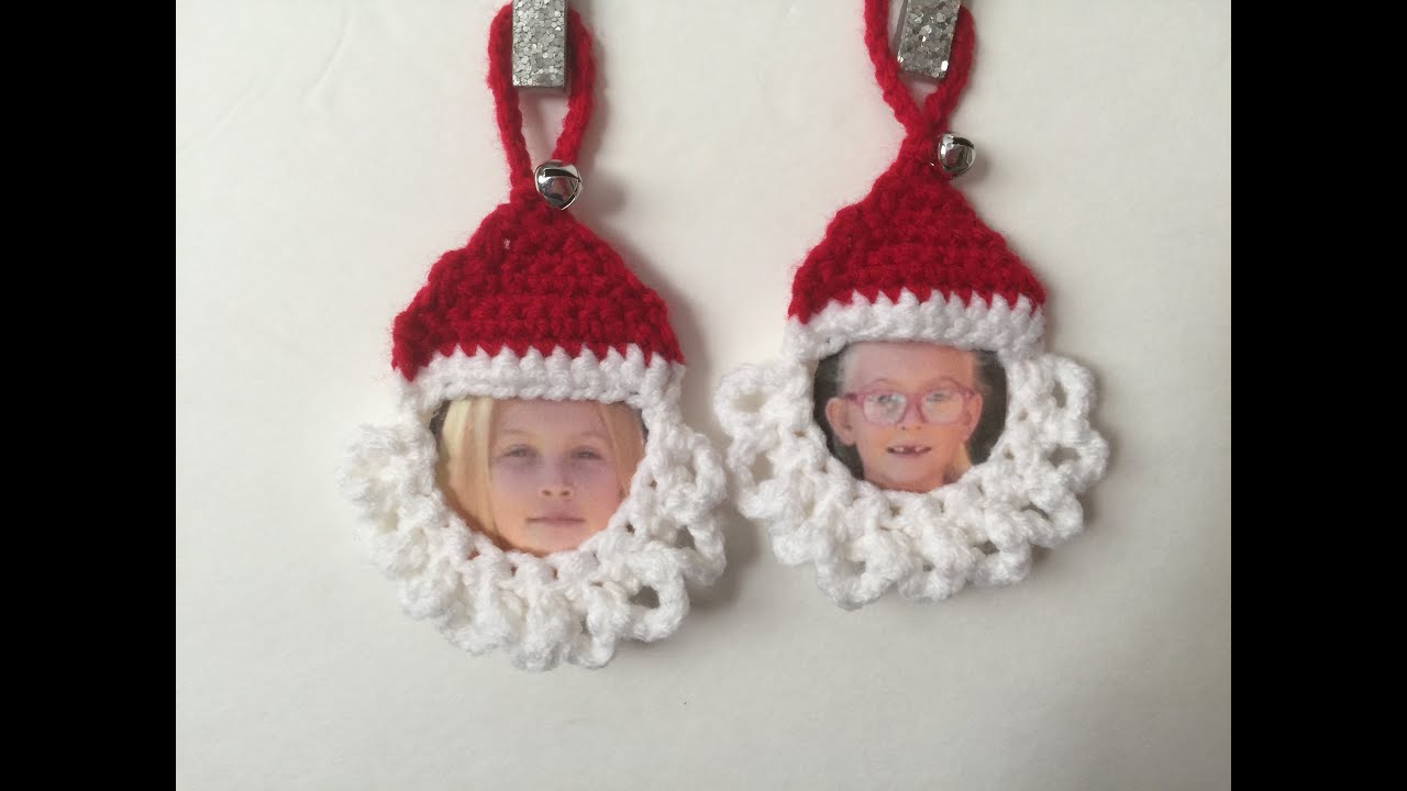 DIY Crochet Santa Face/Hat Ornament - Step by step Tutorial