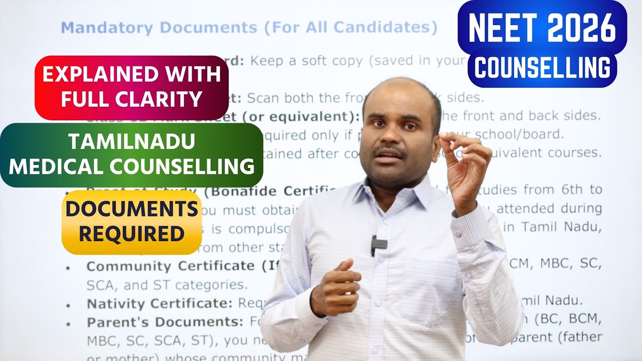NEET 2026 | ✅ Documents & Certificates for TN Medical Counselling | Govt. Quota | Management | NRI