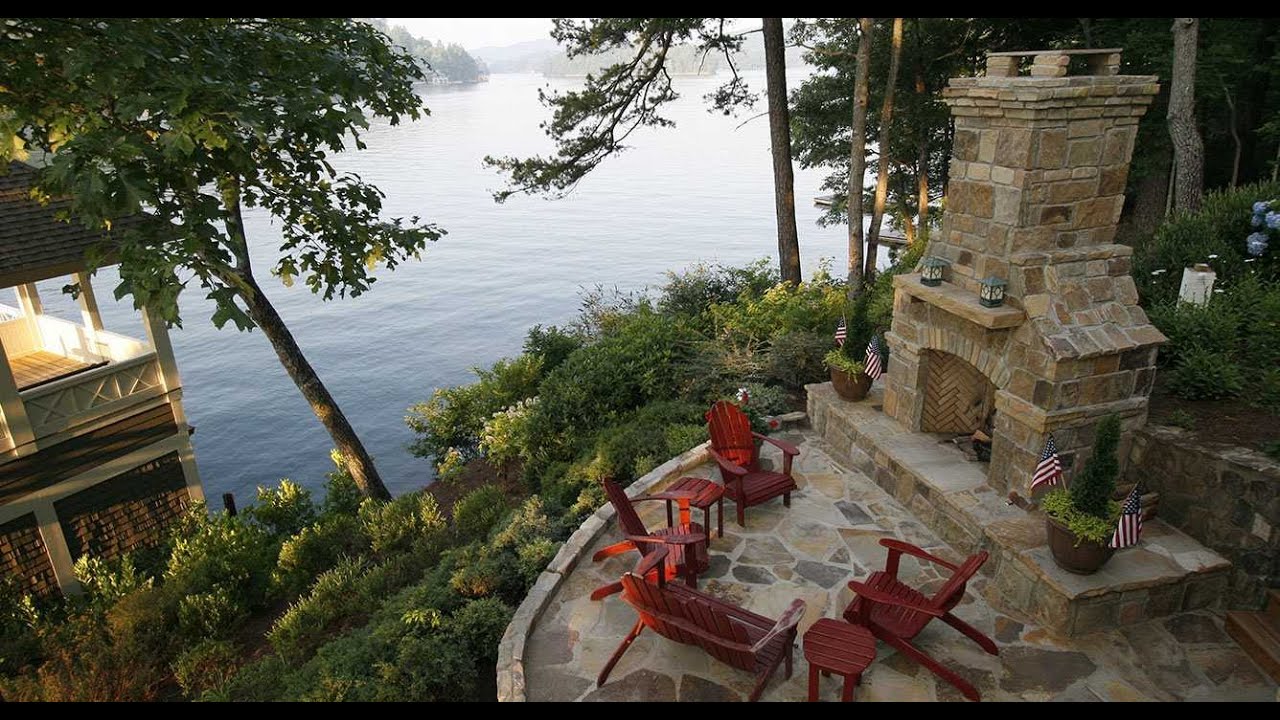 Outdoor Makeover Project North Atlanta, GA. Custom outdoor fireplace and kitchen creation.