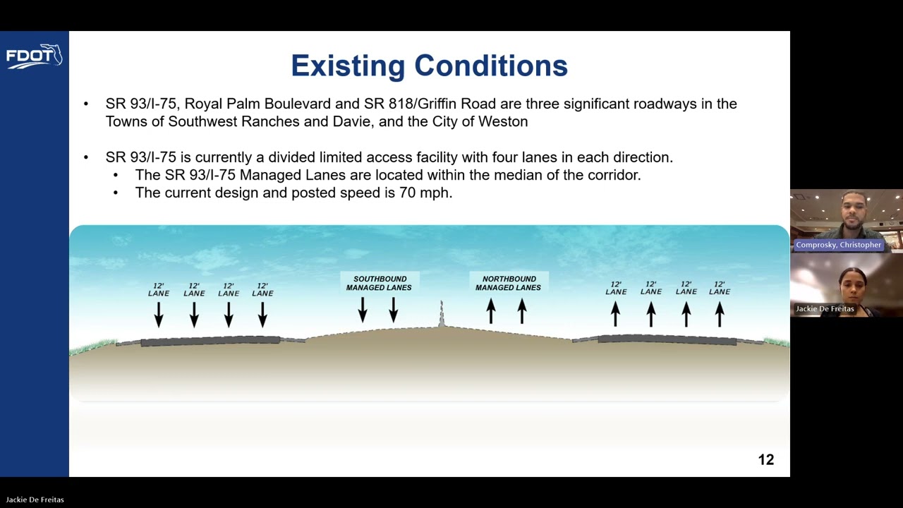 FDOT Virtual Public Meeting State Road SR 93I 75 Interchange at Royal Palm Boulevard Improvements Pr