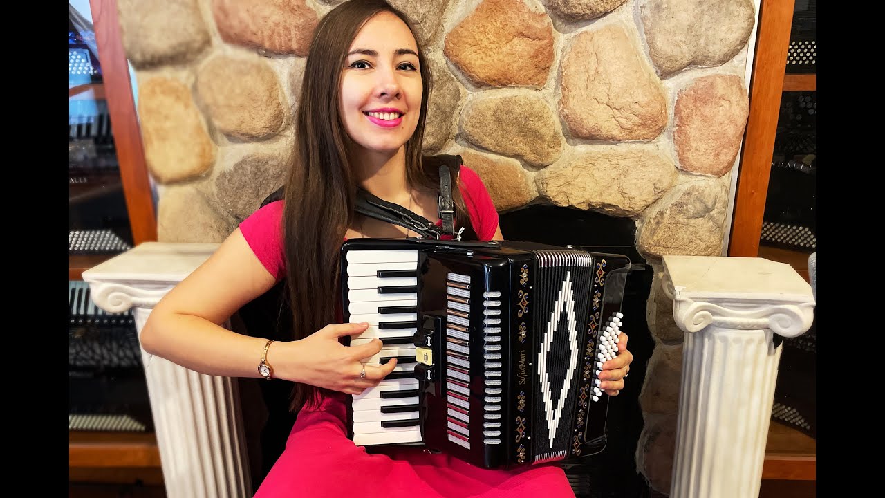 5827 - Black Decorated Sofia Mari Piano Accordion MM 26 48 $399