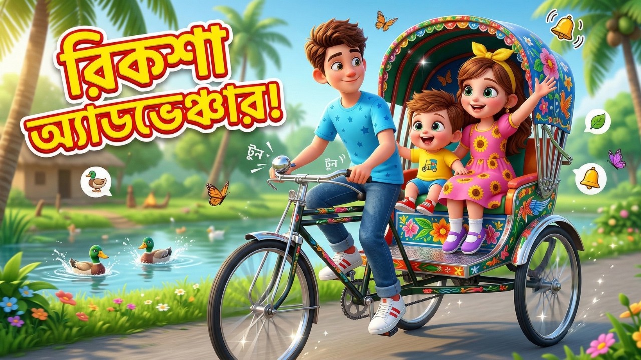 টুকটুক টুকটুক চলে রিকশা 🚲 | Bangla Rhymes for Kids | Baby Rizvaan & Manha | TotoMelon Family