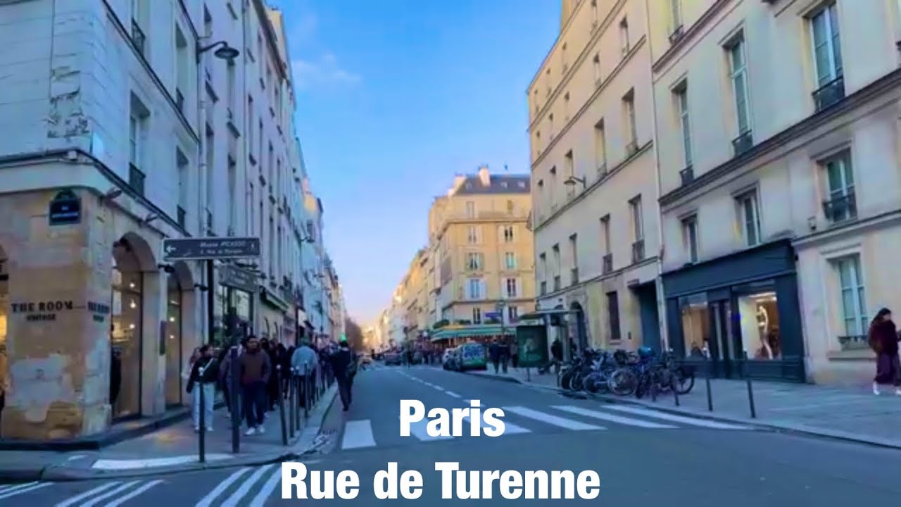 Paris city walks   Rue de Turenne   Paris,France 4K