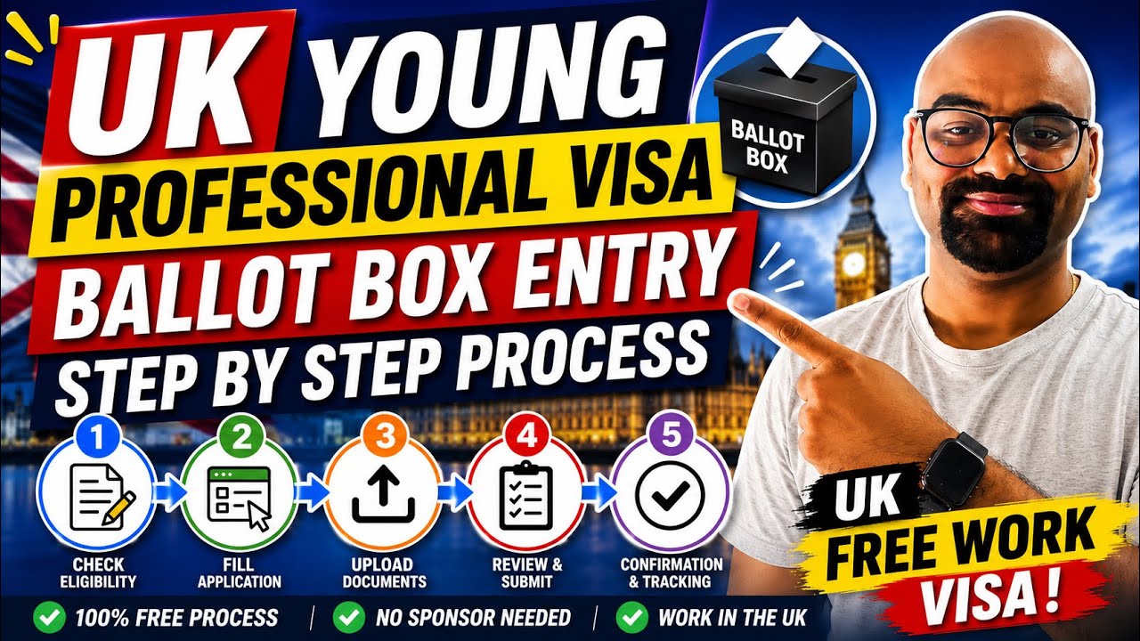     UK Young Professional Visa 2026 July 🇬🇧 | Ballot Entry Step-by-Step Guide (FREE Work Visa)
