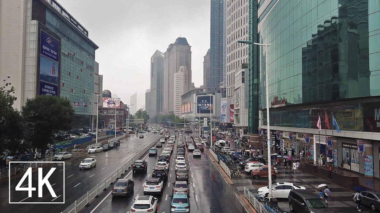 【4K60】Rainy Walk in Downtown Tianjin, China | Binjiang Road in Heping District | 中国天津市和平区滨江道步行街街拍