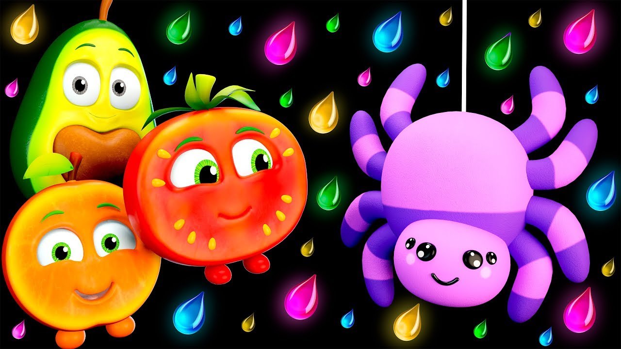 La Araña Pequeñita y Frutas 🍌 Canción de Lluvia y Sol | Música Sensorial para Niños 🎶🍓