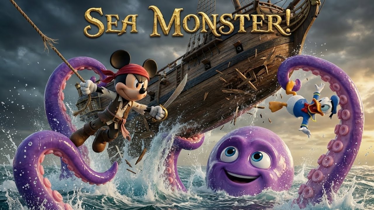 PIRATE MICKEY vs GIANT KRAKEN! 🏴 ☠️🐙 Treasure Hunt Adventure | Funny Mickey Animation