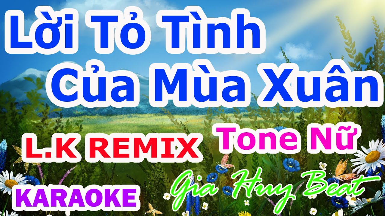 Karaoke remix Liên Khúc về mùa xuân  Tone Nữ  Nhạc Sống  gia huy beat