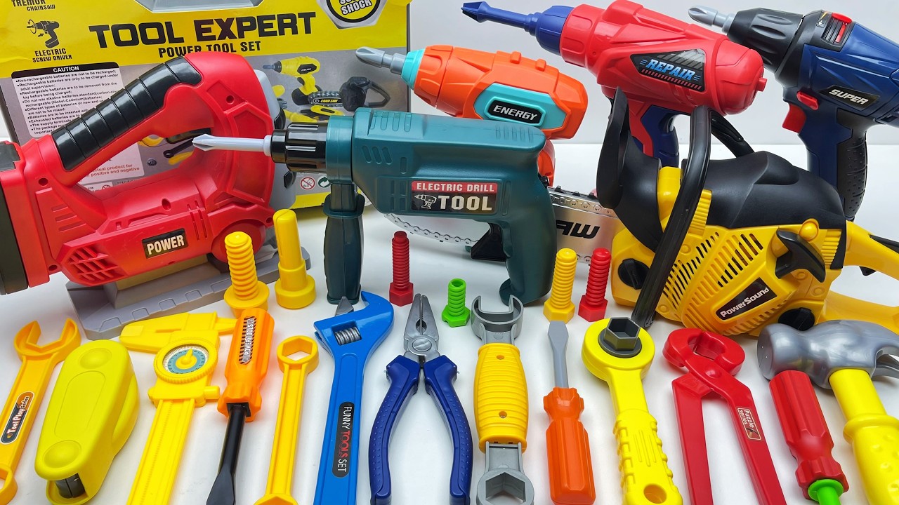 13-minute unboxing: Drill, chainsaw, and toolbox all included; immersive engineering experience.