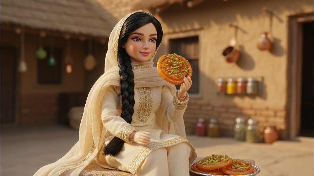 Miniature Jalebi Magic in Village Courtyard | ASMR Stop-Motion Cooking