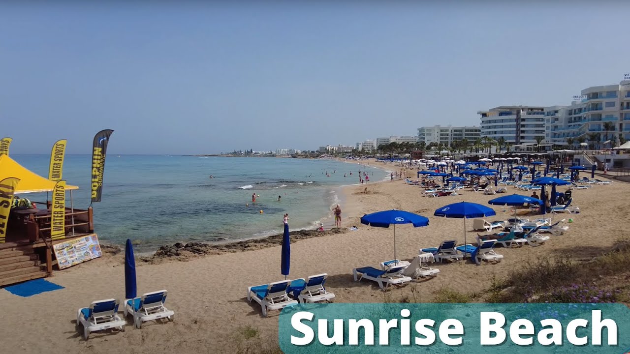 Sunrise beach in April - Protaras, Cyprus [4k Ultra HD 60fps ]
