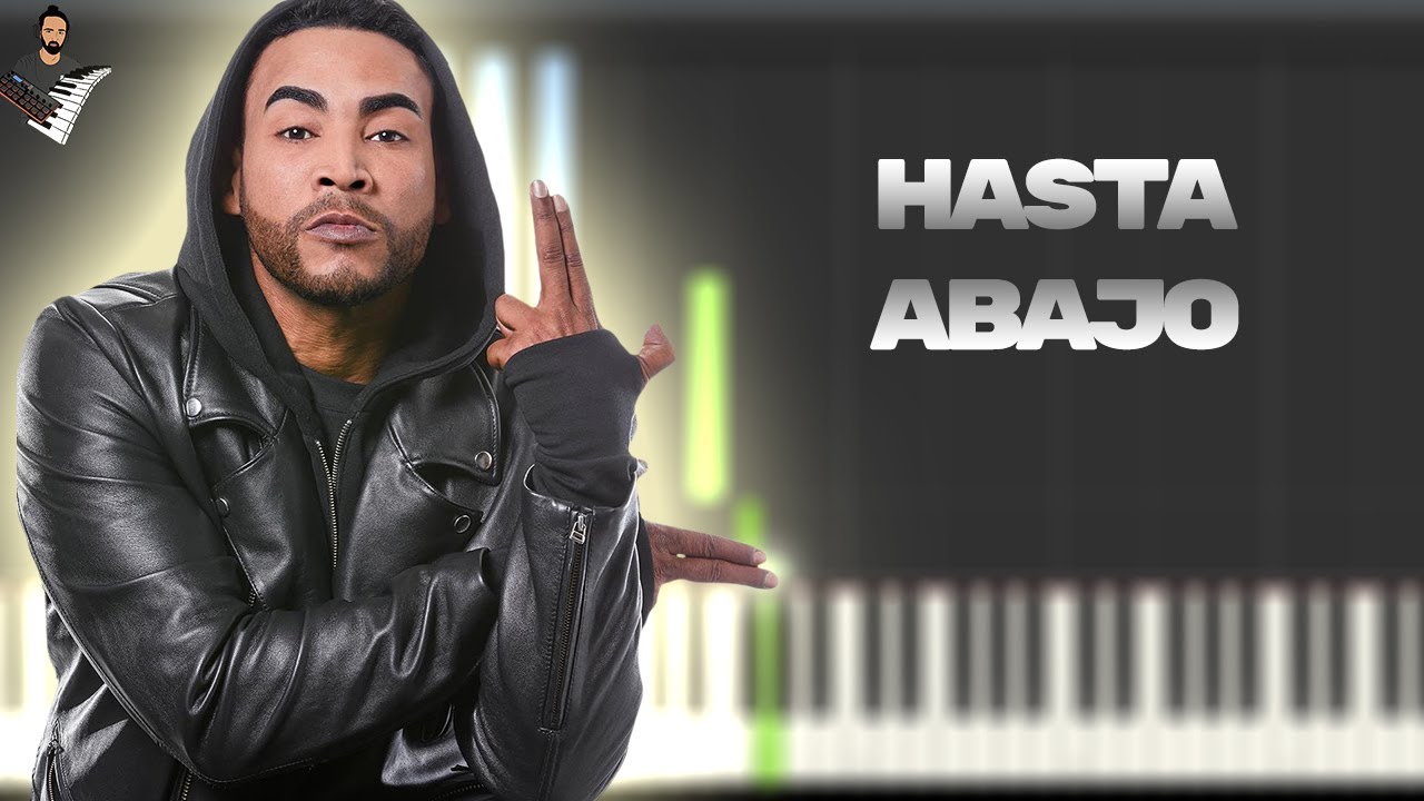 Don Omar - Hasta Abajo | Instrumental Piano Tutorial / Partitura / Karaoke / MIDI