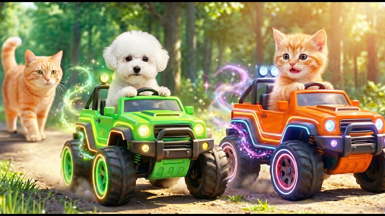 Mama Cat Cooks Veggie Soup on the Farm while Fluffy Dog Helps Piggy Kitten Plant Carrots 🍲🐶🌱