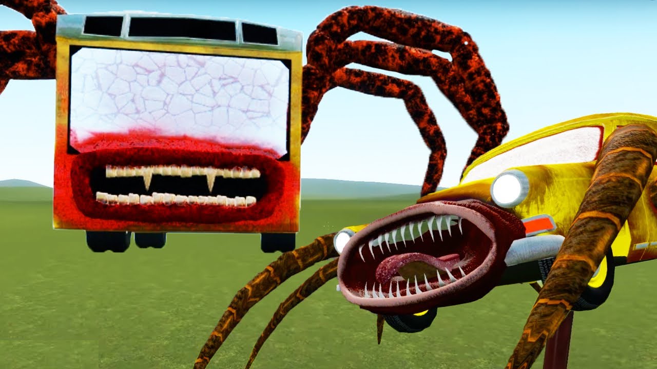 I DRIVE THE CAR EATER and DESTROY THE BUS EATER In Garry's Mod