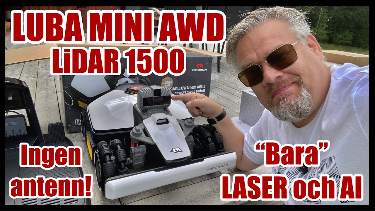 LUBA mini AWD LiDAR 1500 slinglös robot utan behov av antenn! Den läser av omgivningen med laser!