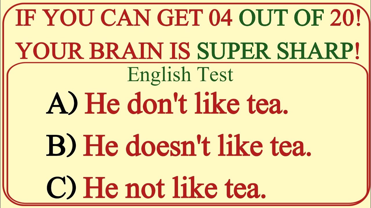 Only 1% Can Score Full Marks! 💥 Ultimate English Grammar Quiz Challenge 2025 🔥 | Test Your Brain!
