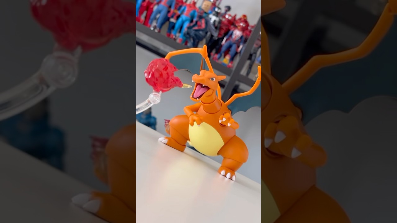 Recreating the Iconic Charizard card pose! #pokemon #actionfigures #blokees #pose #charizard #toys