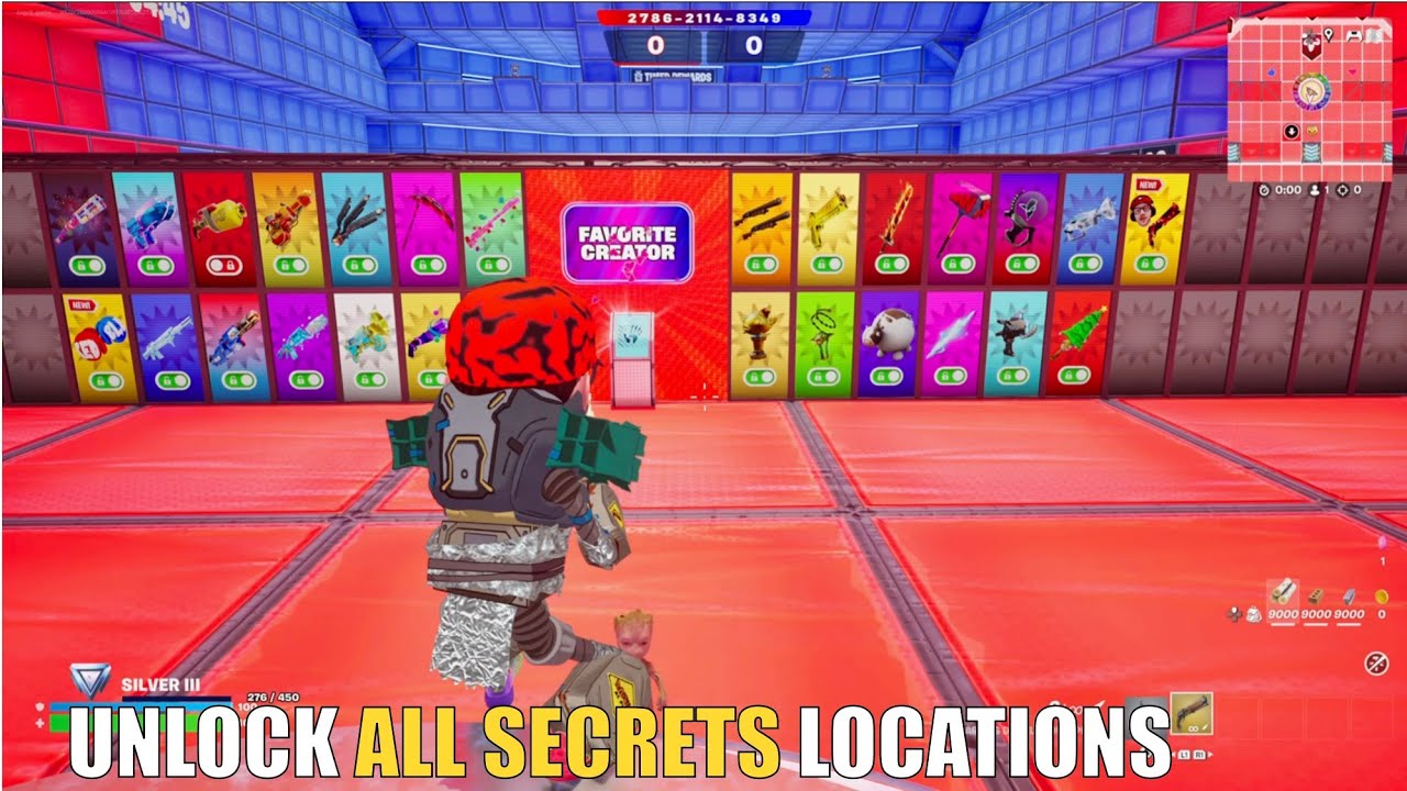 SUPER RED VS BLUE TYPICAL GAMER MAP FORTNITE - ALL SECRETS LOCATIONS PART 17 (BOOYAH PISTOL)