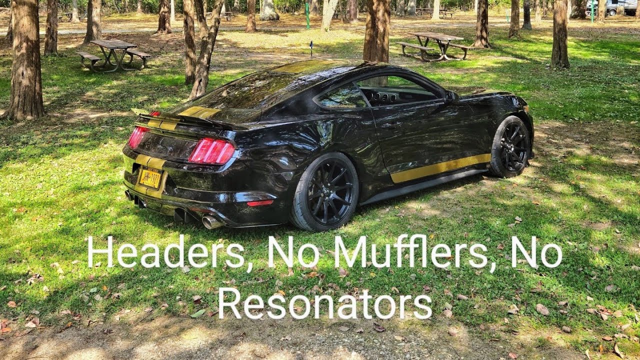 Mustang V6 3.7 *INSANE* Exhaust Pt.2 - Headers, Muffler and Res Delete (Startup, Revs, Flybys, 0-60)
