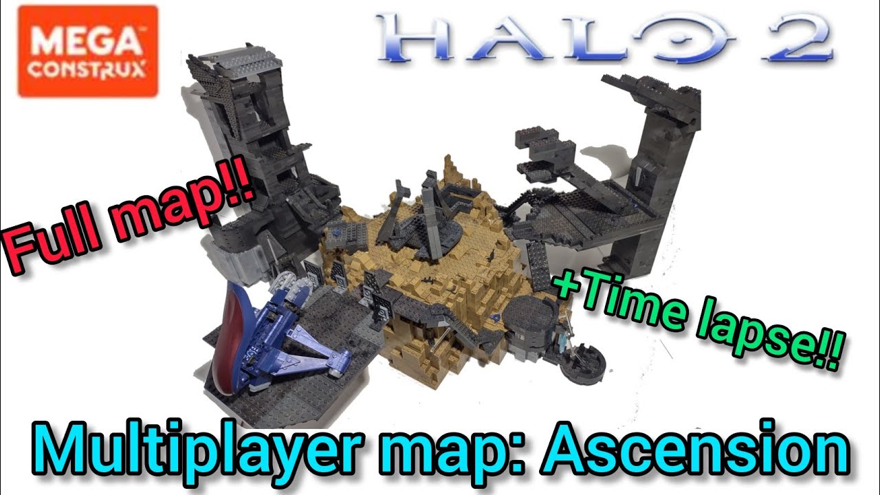 Halo 2 Mega Construx Moc Ascension Multiplayer Map DIORAMA review and Time Lapse