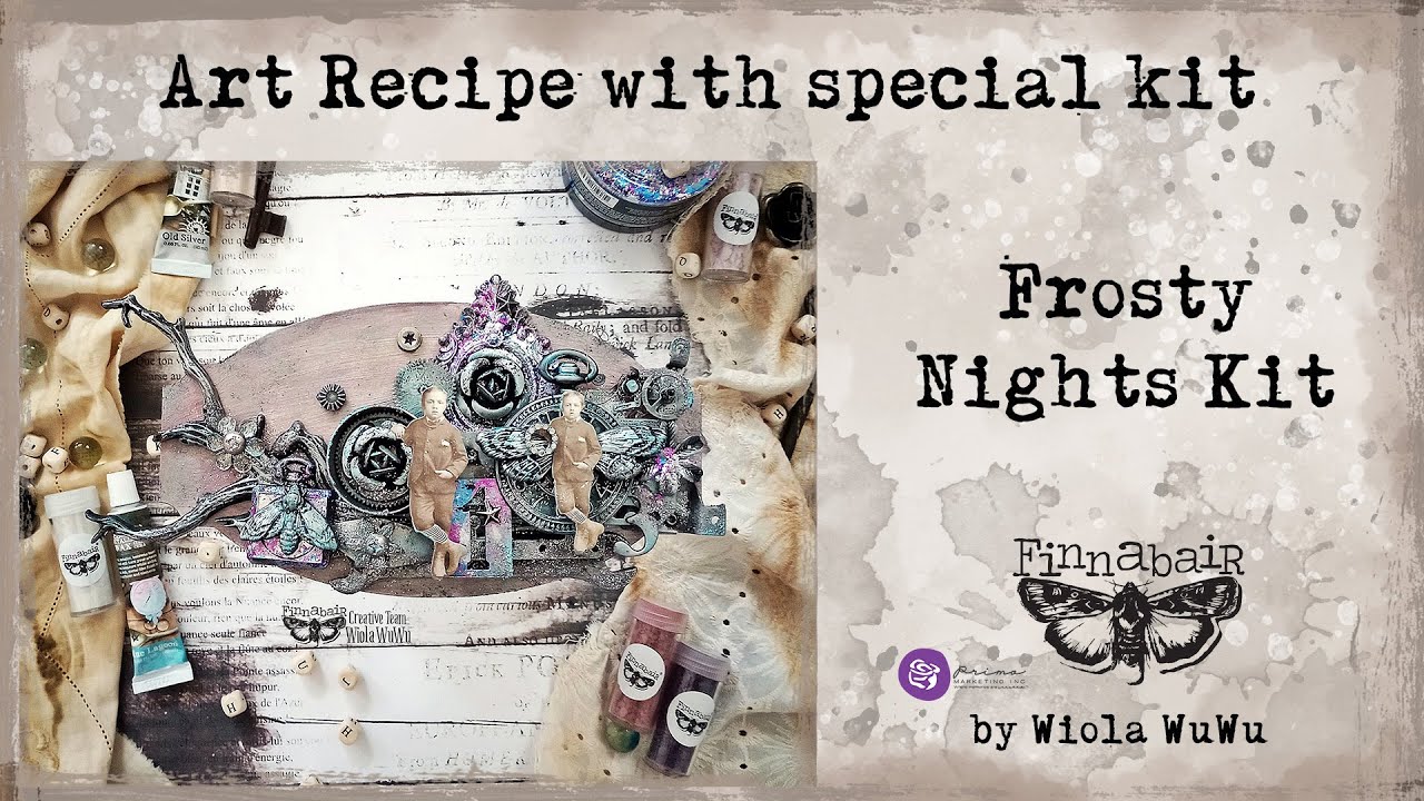 Art Recipe: Frosty Nights Project Kit - Mixed media assemblage by Wiola WuWu