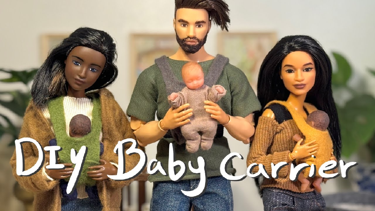 Barbie - Zuru my mini baby DIY Baby carrier tutorial Barbie doll Aesthetic Ken & Barbie Role play