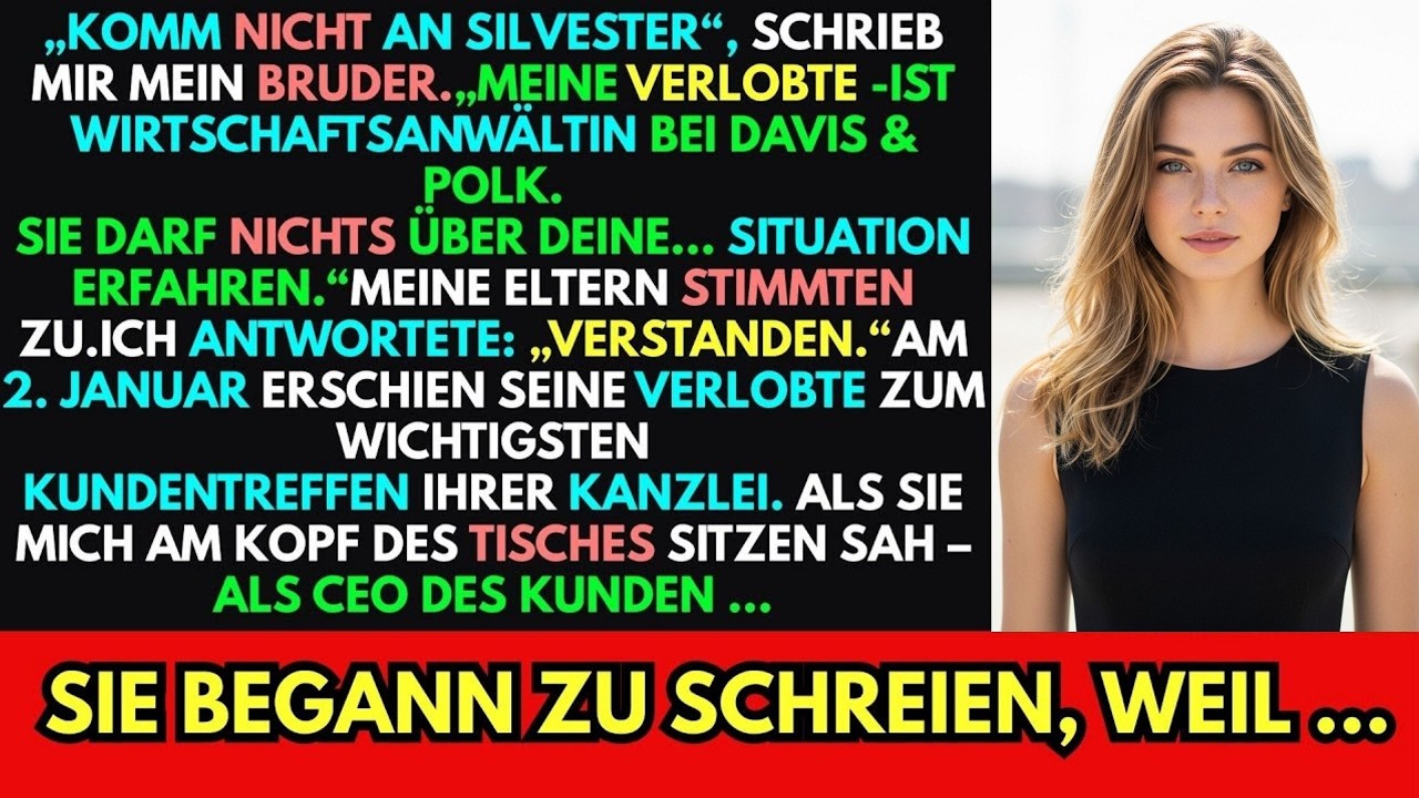 Mein Bruder sagte: „Lass Neujahr aus–dein Leben ist eine Blamage“–betrat seine Verlobte meinen Raum