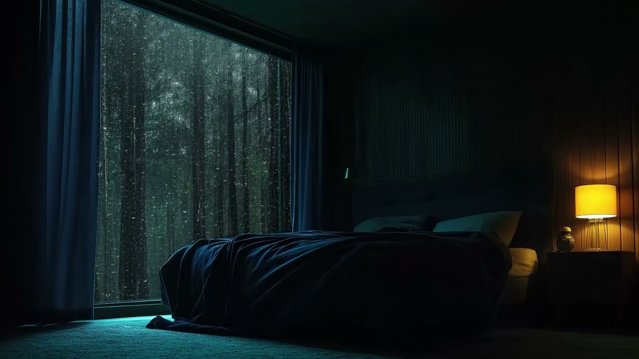 🌧️🎶 Rain on Window Piano | Soft Piano in Cozy Bedroom Ambience | 3 Hours | Focus Study & Sleep