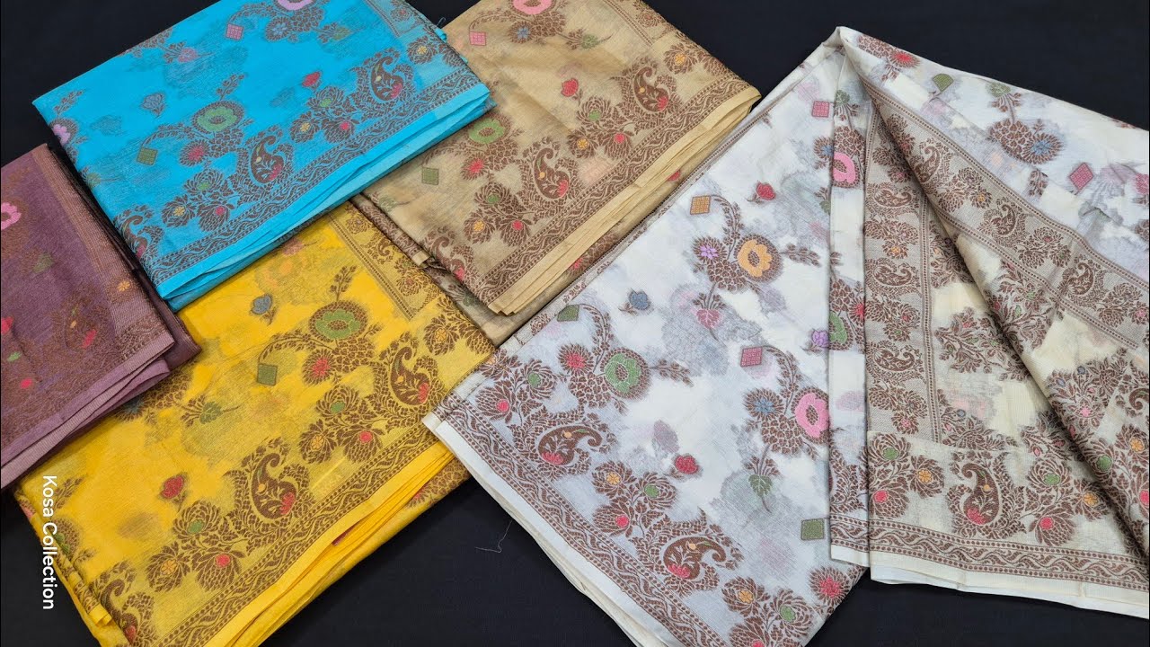 Pure Kosa Silk Thread Work Saree from Chhattisgarh | Beautiful Thread Buta Saree | Tussar Silk Saree