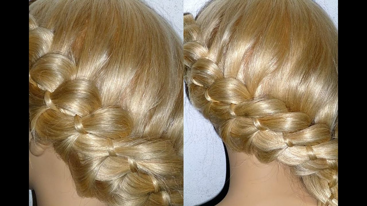 Wunderschöne Zopf-Flecht-Frisur mit 4 Strähnen für mittel Haare. 4 Strand Braid. Peinados hermosos