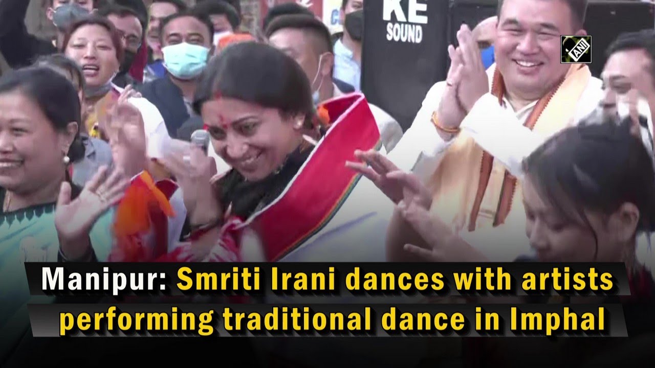 Manipur: Smriti Irani dances with artists performing traditional dance in Imphal