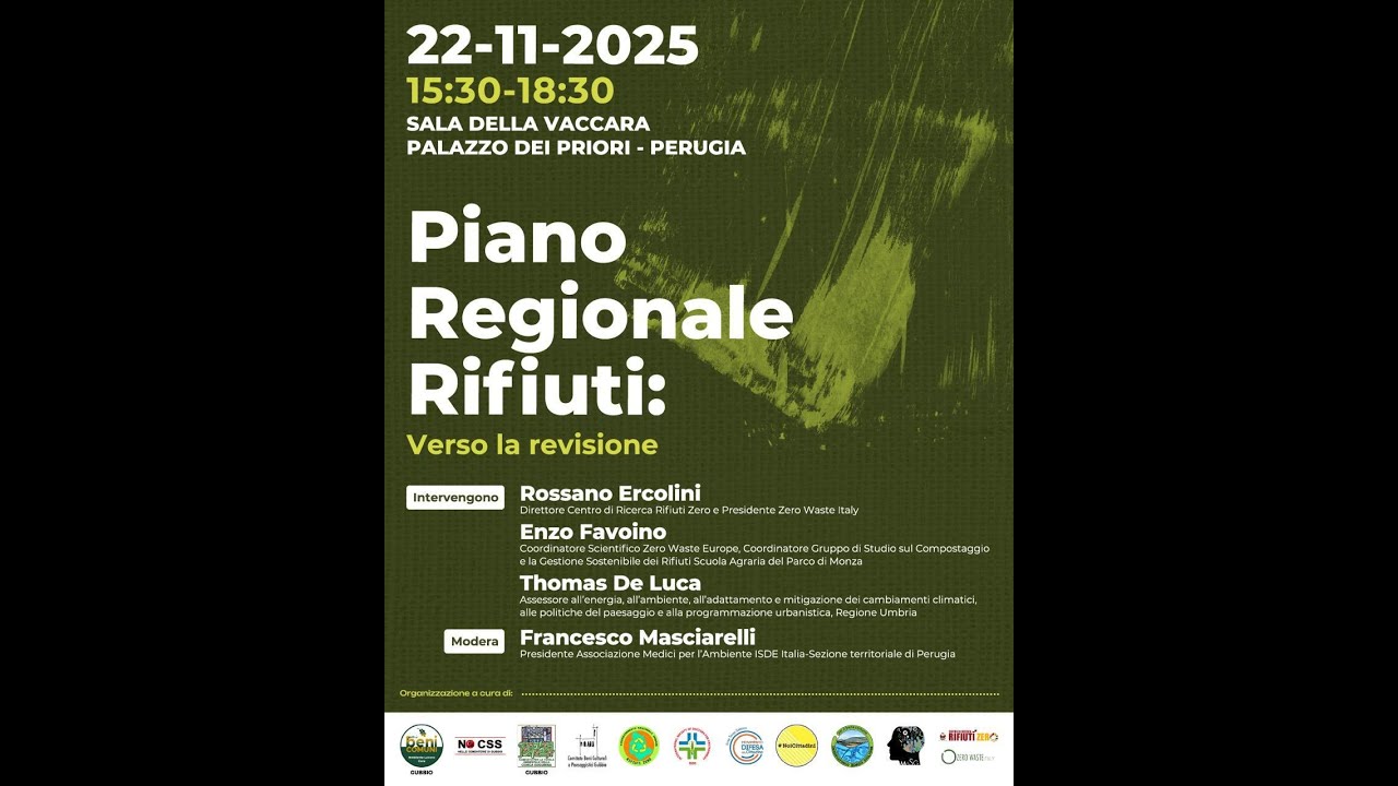 Piano Regionale Dei Rifiuti: Verso la revisione - 22 Novembre 2025