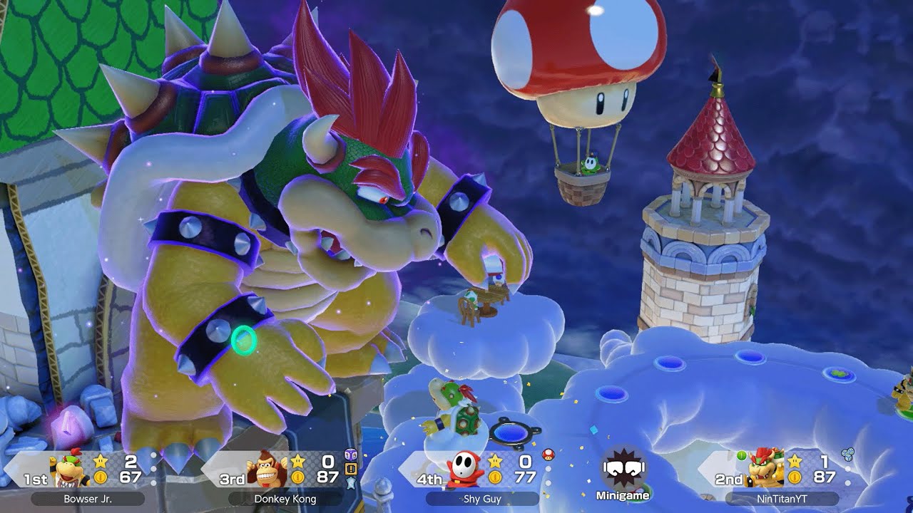 Super Mario Party Jamboree - Bowser vs Mario vs Bowser Jr. vs Donkey Kong - Mario's Rainbow Castle