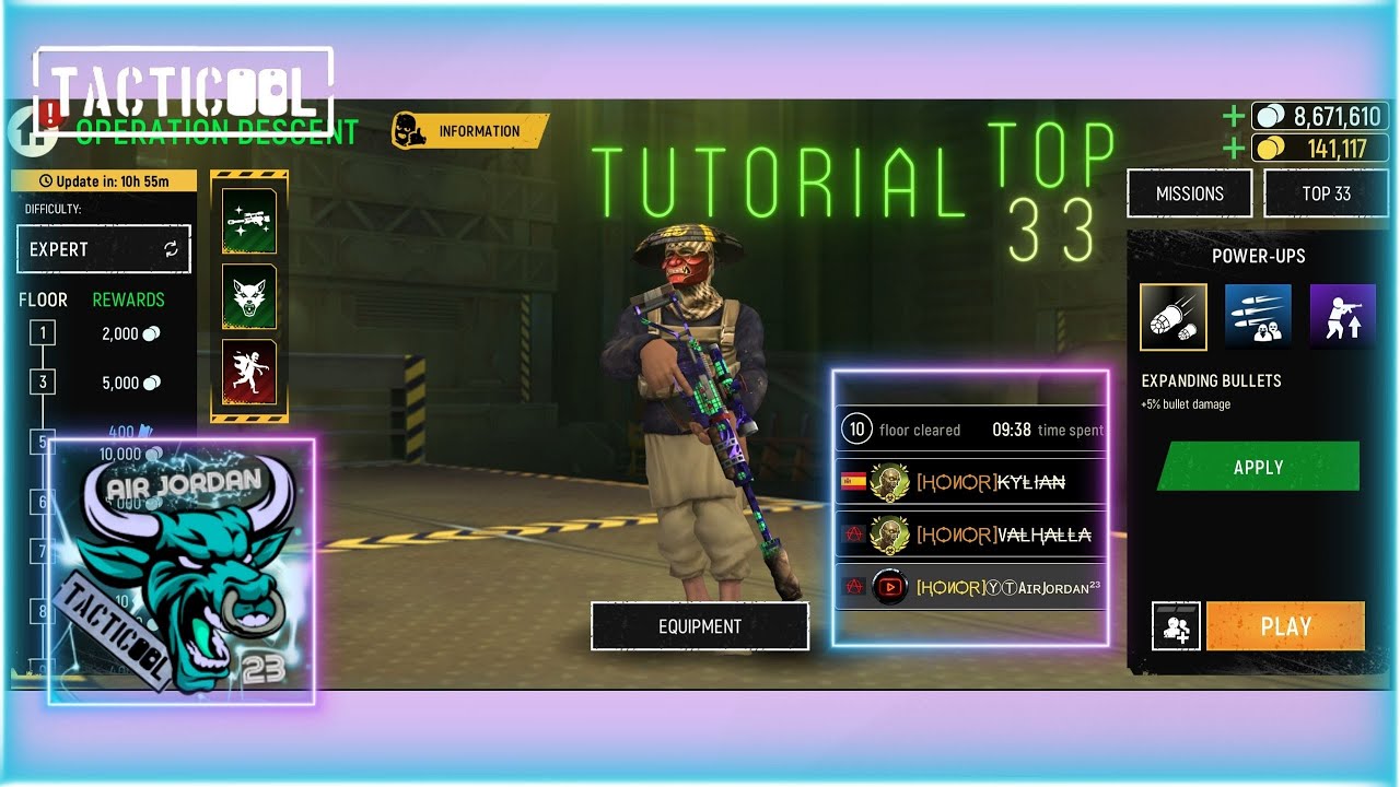 Tacticool: Hawk TOP33 Tutorial with the King of Zombies #zombiekiller #tacticoolgameplay #gaming