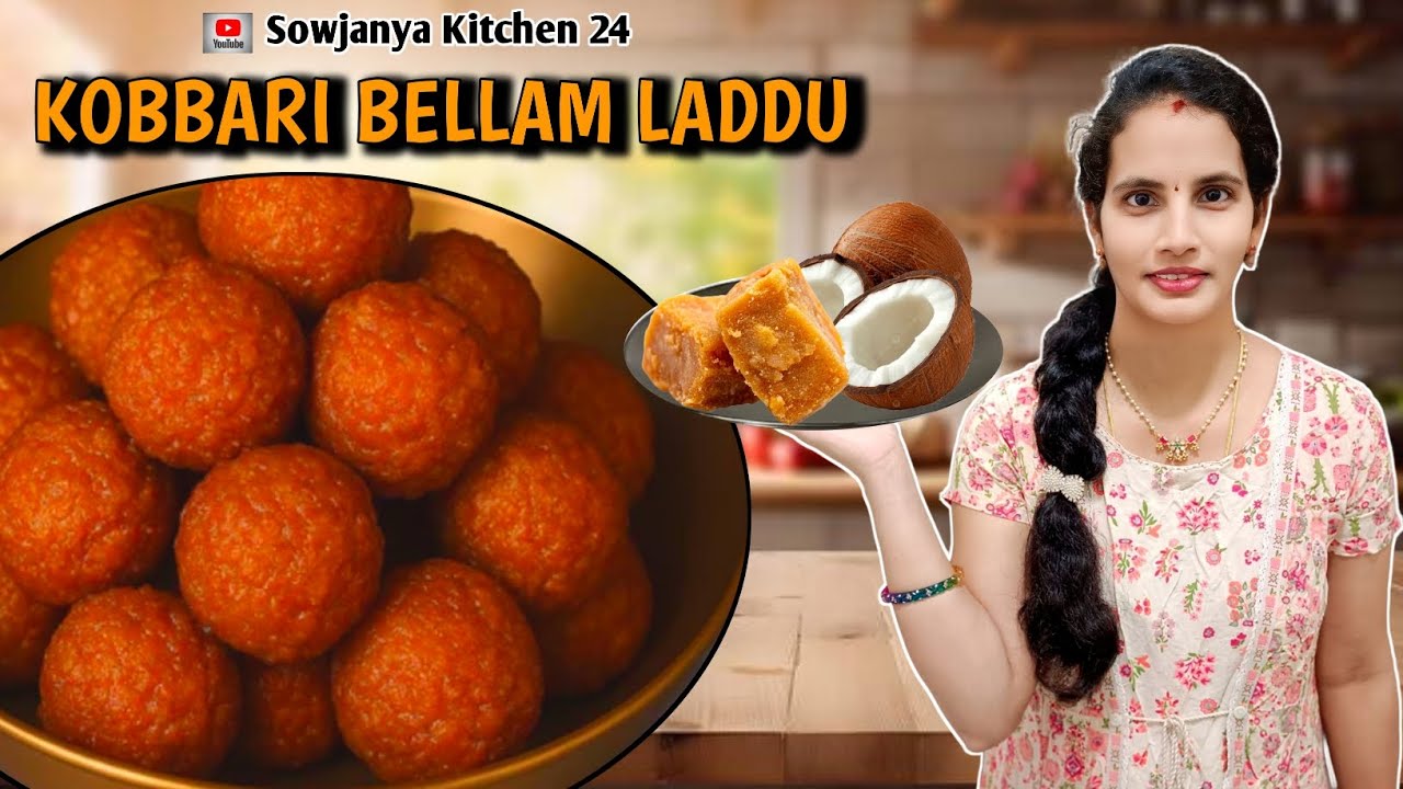 “Traditional Kobbari Bellam Laddu 🥥 | Easy & Healthy Sweet 😋”