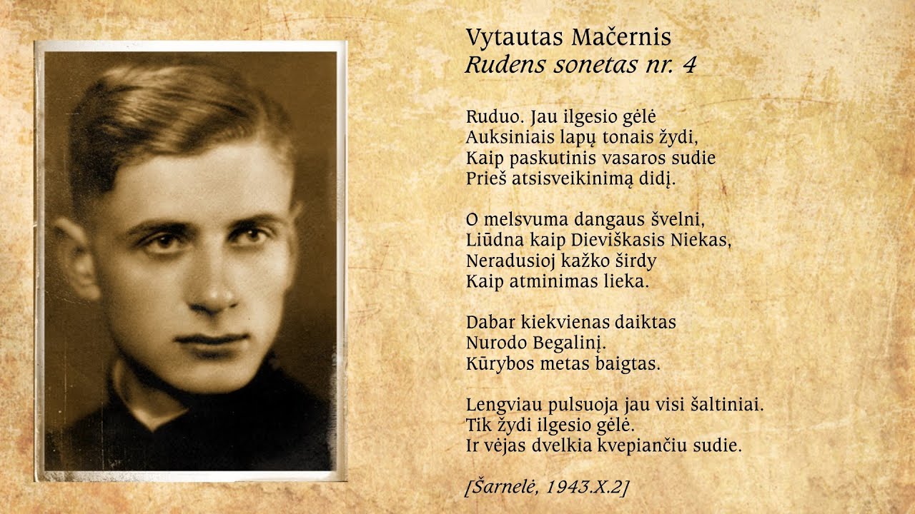 Sigitas Stankūnas „Rudens sonetas Nr.4“ (ž. Vytauto Mačernio)
