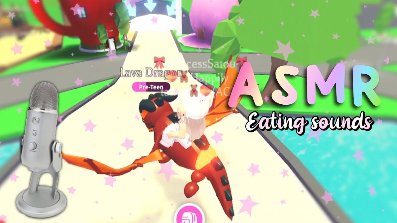 ASMR Adopt me soft whispering, crunchy eating sounds