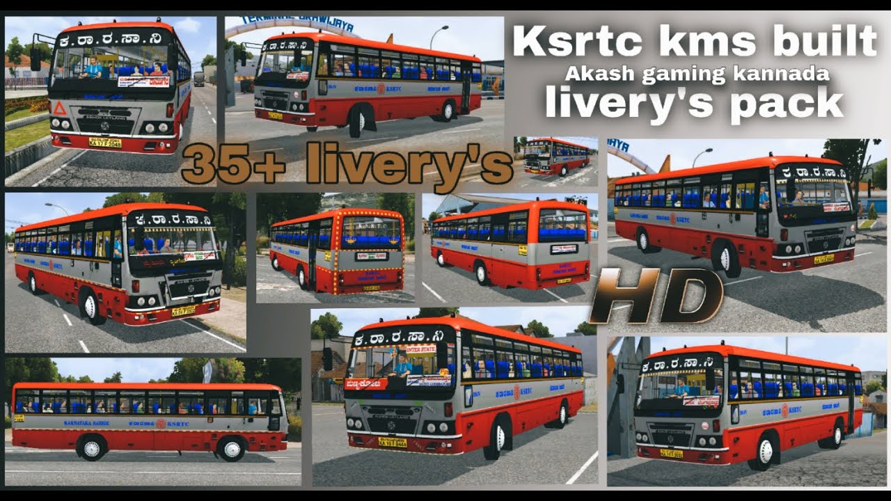 🌟 Ksrtc ll 35+ livery pack ll KMS Built bus mod ll Released ll Bussid ll ⭕