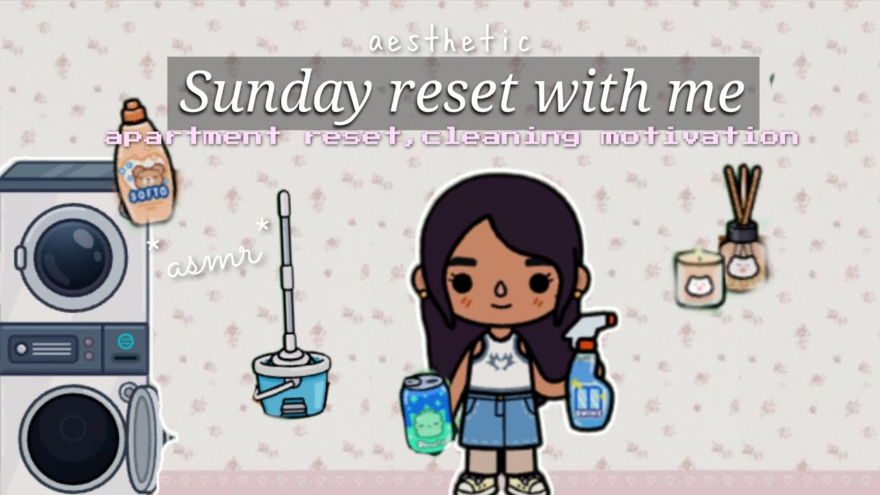 Sunday reset routine🌺✨☕| doing laundry 🧺| Sunday reset |toca Boca roleplay 🍵🌷🍥 