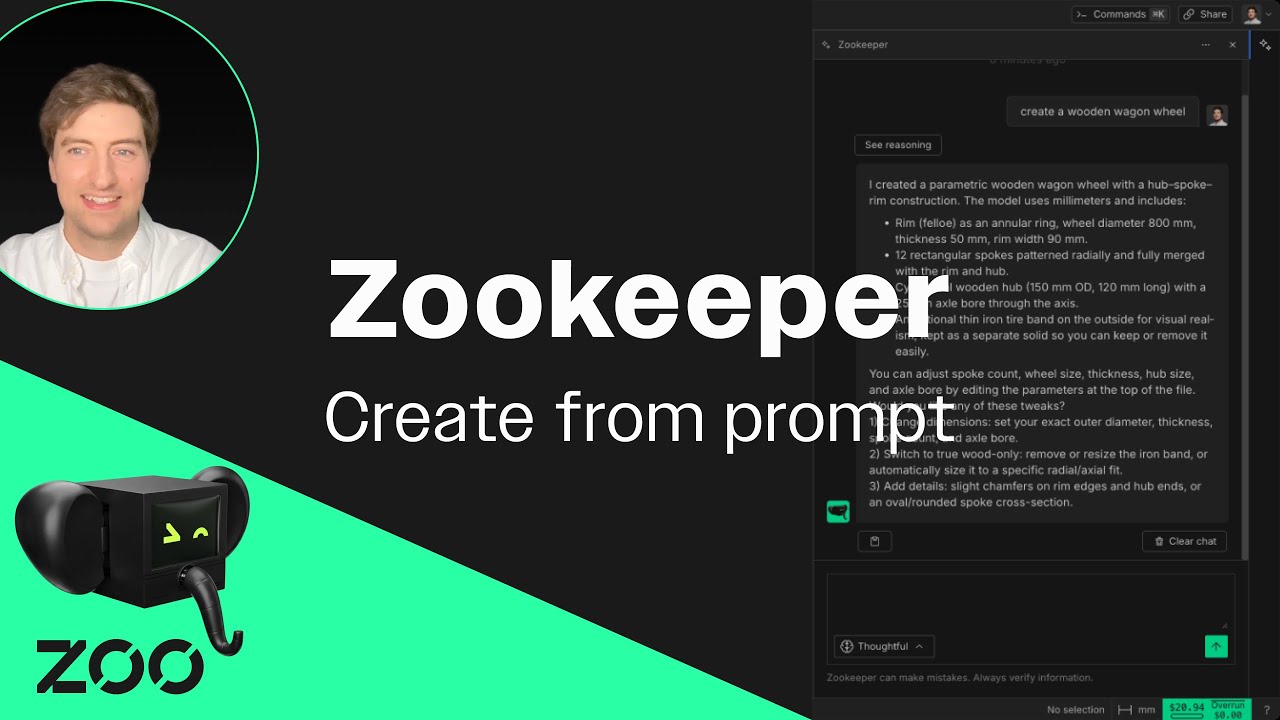 Создание CAD-детали из подсказки с помощью Zookeeper