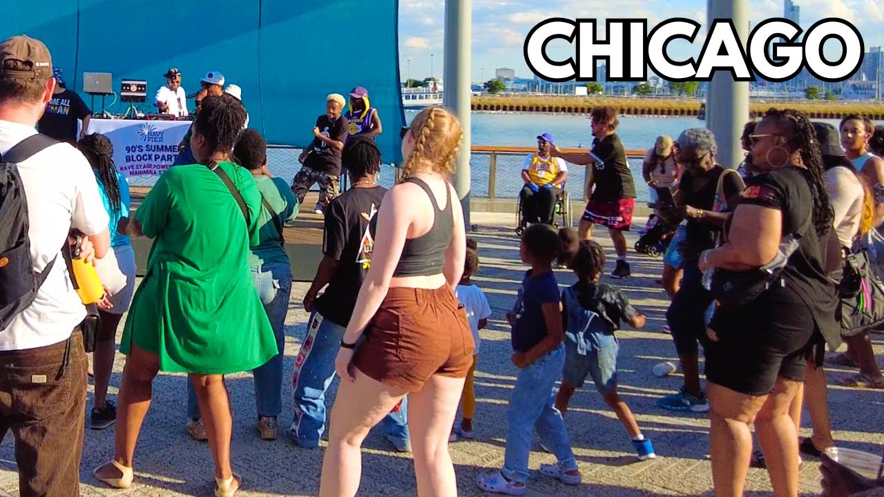 Chicago Summer Block Party in Navy Pier on Wednesday | June 26, 2024 | 4k Video 60fps - Fireworks