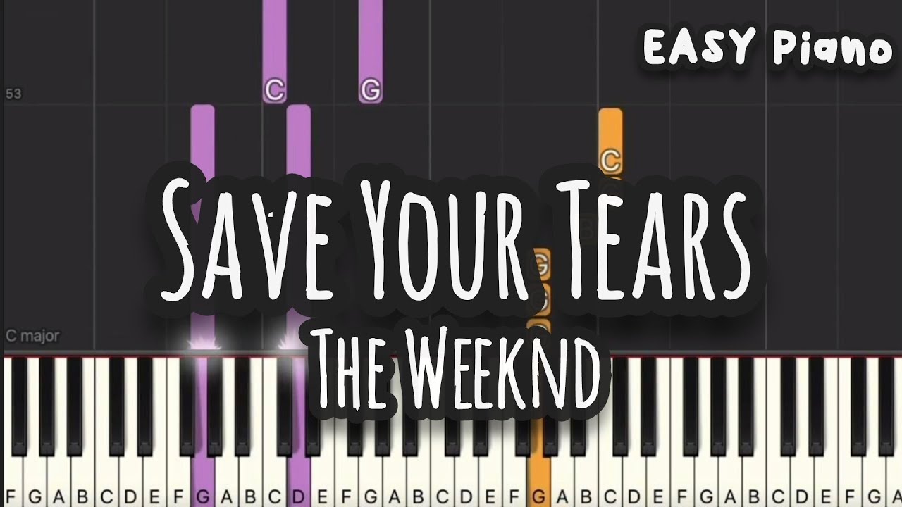 The Weeknd - Save Your Tears (Easy Piano, Piano Tutorial) Sheet