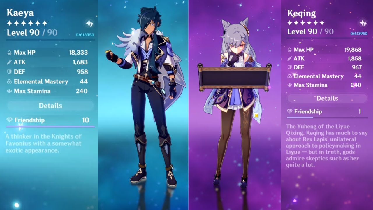 Kaeya vs Keqing - Physical Damage Comparison