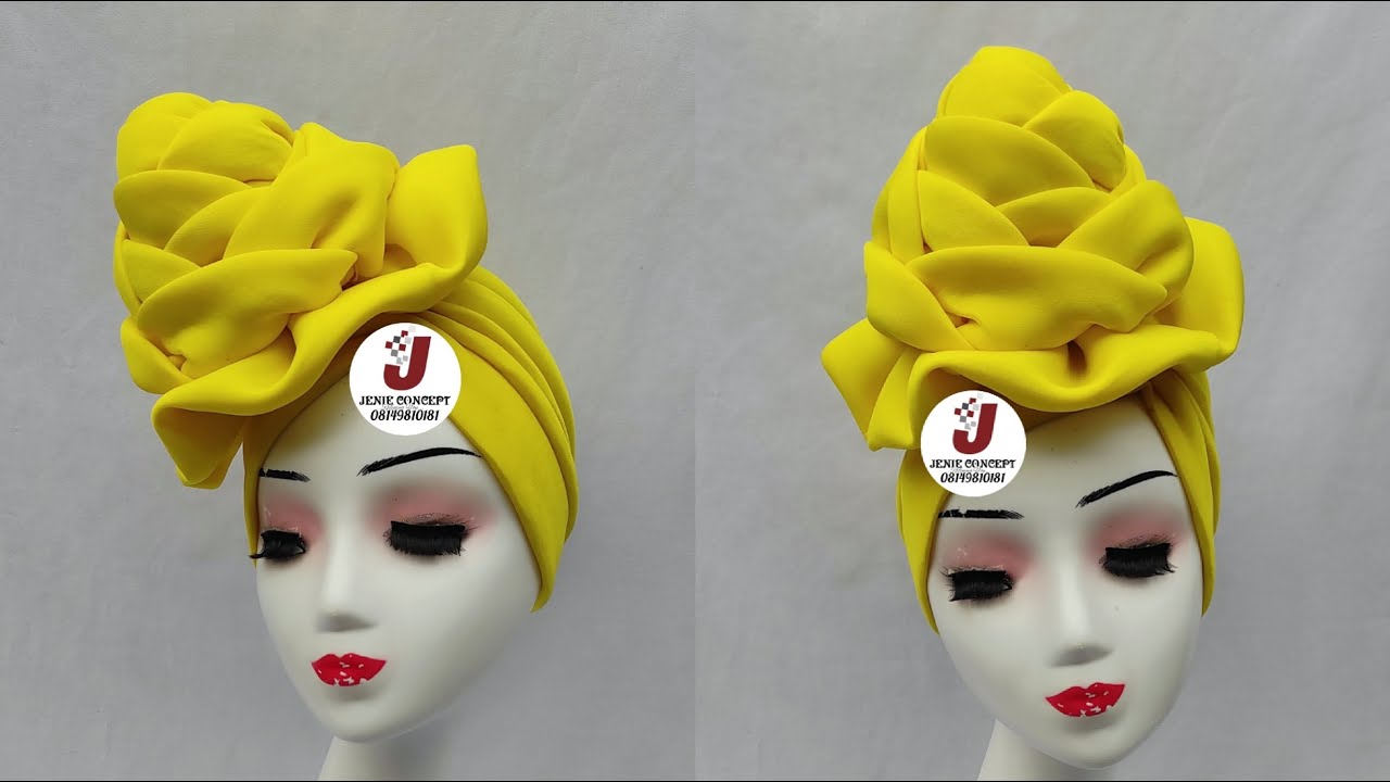 Rose Bud Design on Gathered/Pleated Turban Cap