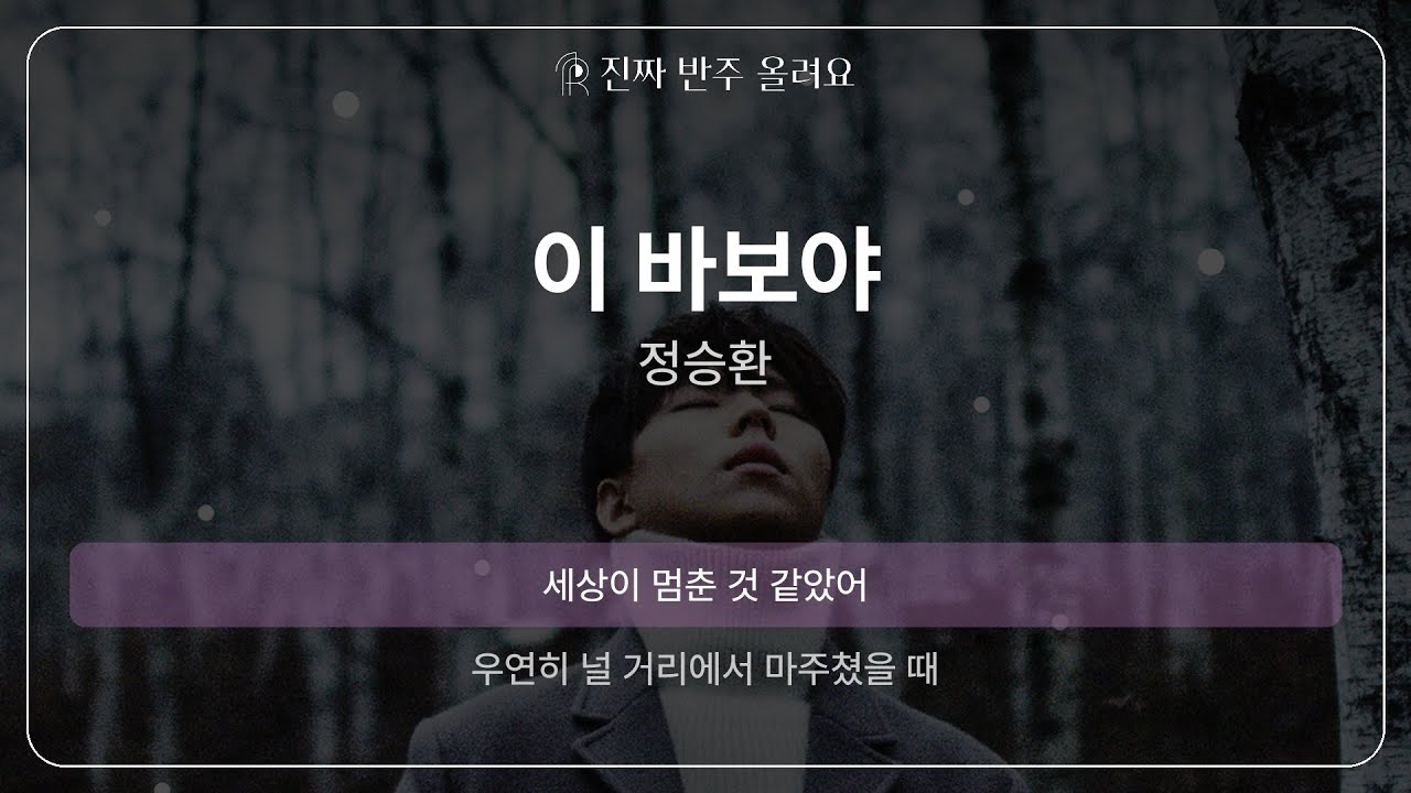 이 바보야 - 정승환 [원곡 MR][멜로디 제거 ver]