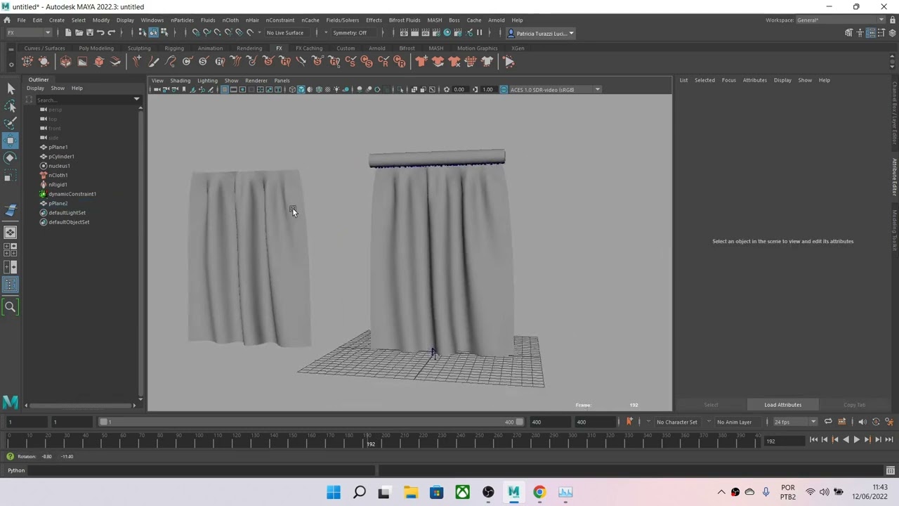 Como modelar e animar cortinas no Maya