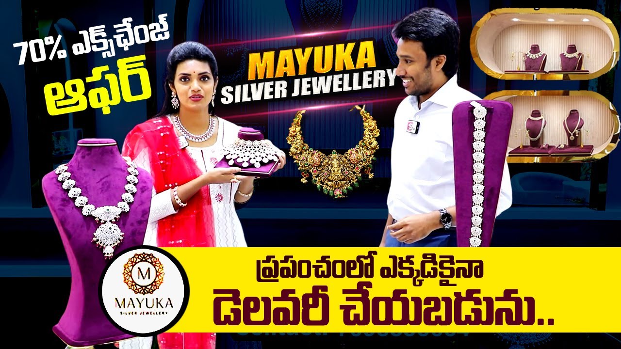 70% Exchange Offer at Mayuka Silver Jewellery Collection | Latest Silver Collection in Hyderabad