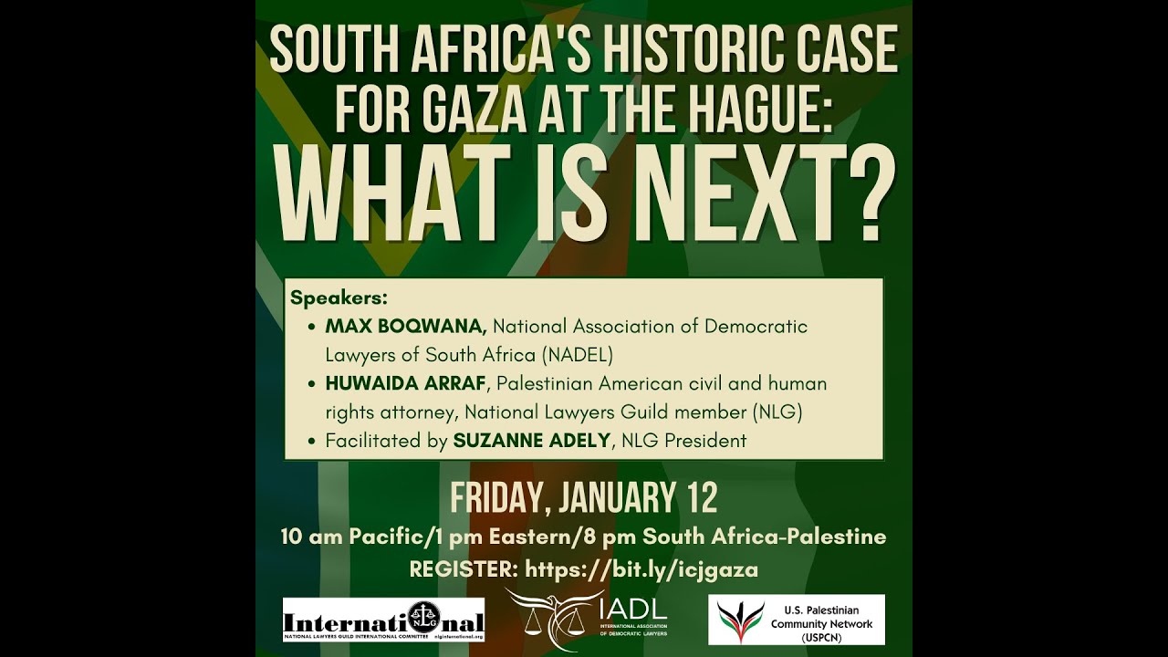 WEBINAR: South Africa&rsquo;s Historic Case for Gaza at the Hague: What is Next?