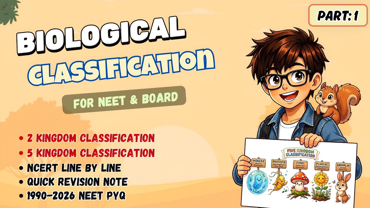 Biological Classification | Class 11, Biology | 5 Kingdom Classification | With NEET PYQ