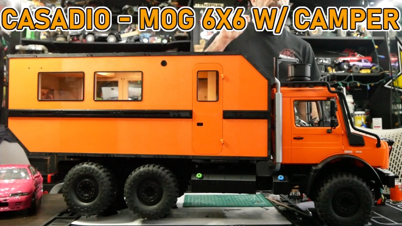 Модель Casadio RC MOG 6x6, напечатанная на 3D-принтере, с задним рулевым управлением и кемпером -...